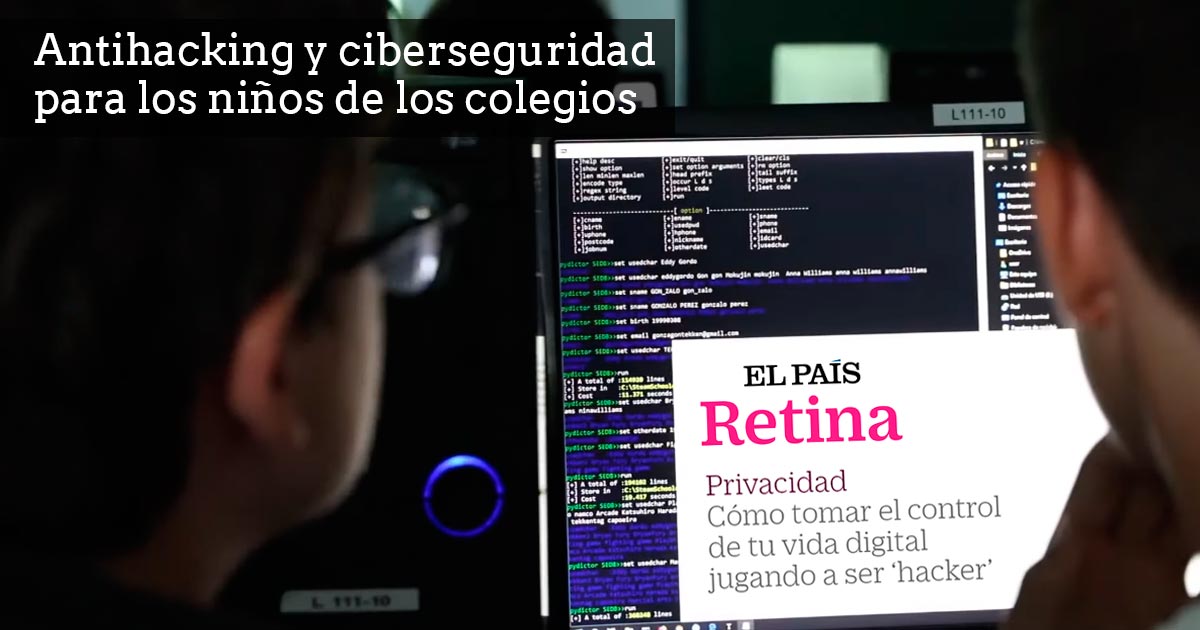 Antihacking y ciberseguridad para los niños de los colegios